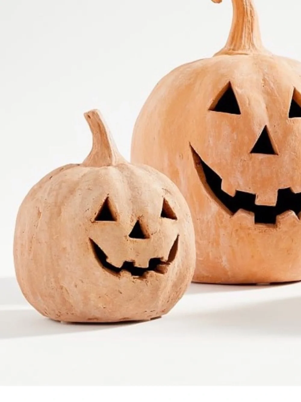 Pottery Barn Terracotta SMALL Jack-o-Lantern Orange Pumpkin Fall Luminary NEW